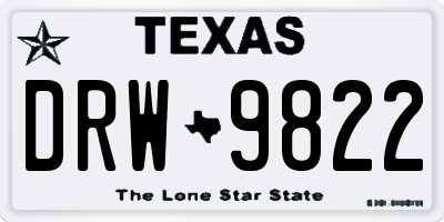 TX license plate DRW9822