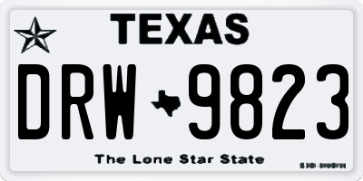 TX license plate DRW9823