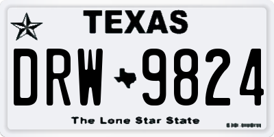 TX license plate DRW9824