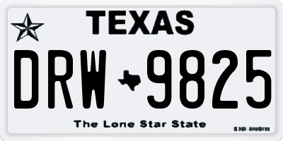 TX license plate DRW9825