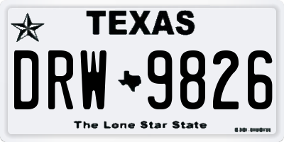 TX license plate DRW9826