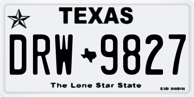 TX license plate DRW9827