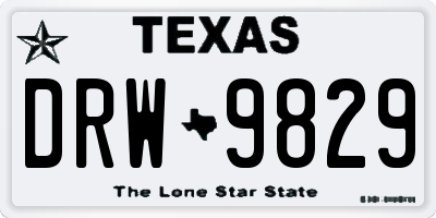 TX license plate DRW9829