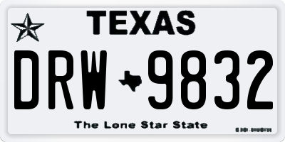 TX license plate DRW9832