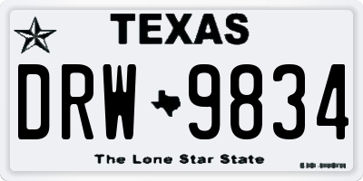 TX license plate DRW9834