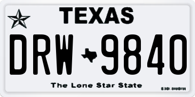 TX license plate DRW9840