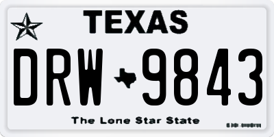 TX license plate DRW9843