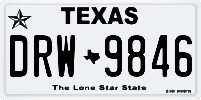 TX license plate DRW9846