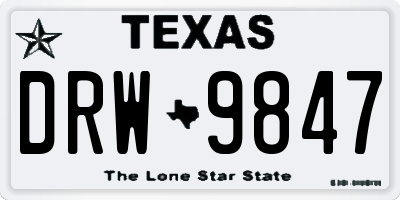 TX license plate DRW9847