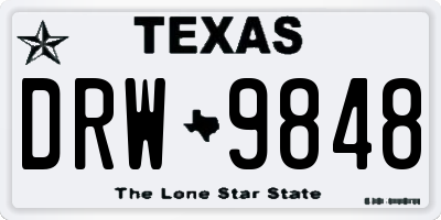 TX license plate DRW9848