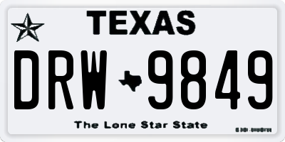 TX license plate DRW9849