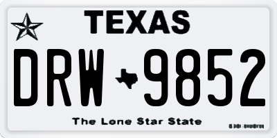 TX license plate DRW9852