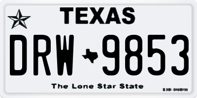 TX license plate DRW9853