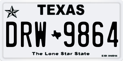 TX license plate DRW9864