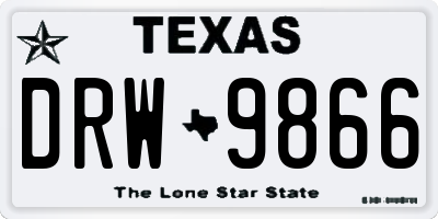 TX license plate DRW9866