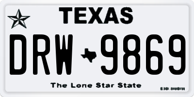 TX license plate DRW9869