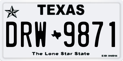TX license plate DRW9871