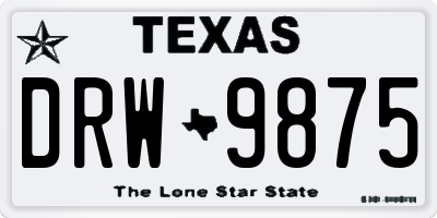 TX license plate DRW9875