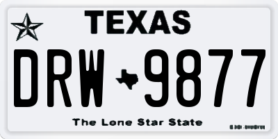 TX license plate DRW9877