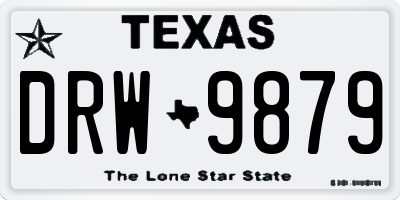 TX license plate DRW9879