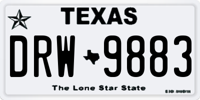 TX license plate DRW9883