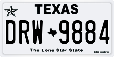 TX license plate DRW9884