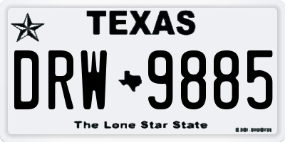 TX license plate DRW9885