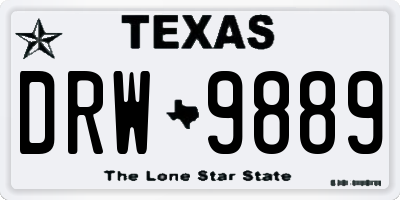 TX license plate DRW9889