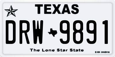 TX license plate DRW9891