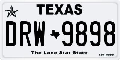 TX license plate DRW9898