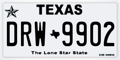 TX license plate DRW9902