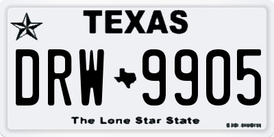 TX license plate DRW9905