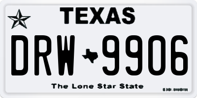 TX license plate DRW9906