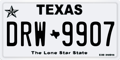 TX license plate DRW9907