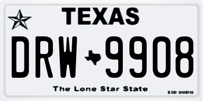 TX license plate DRW9908