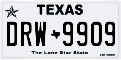 TX license plate DRW9909