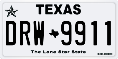 TX license plate DRW9911