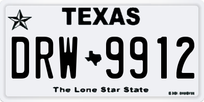 TX license plate DRW9912