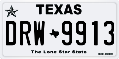 TX license plate DRW9913