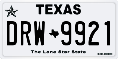 TX license plate DRW9921