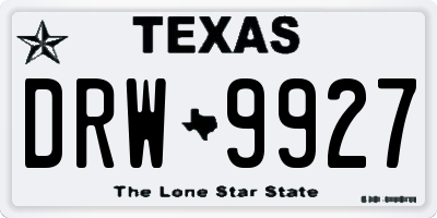 TX license plate DRW9927