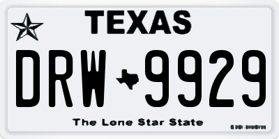 TX license plate DRW9929