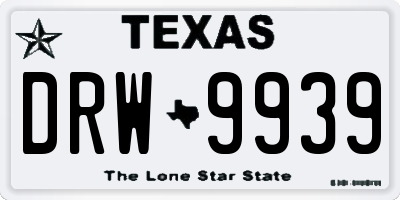 TX license plate DRW9939