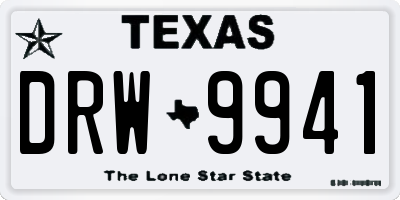 TX license plate DRW9941