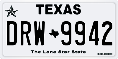 TX license plate DRW9942