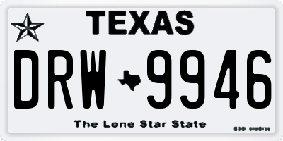 TX license plate DRW9946