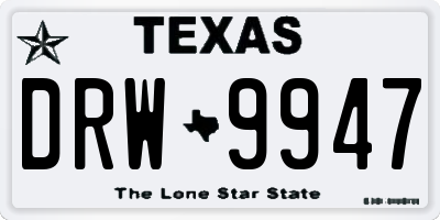 TX license plate DRW9947