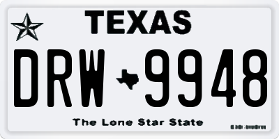 TX license plate DRW9948