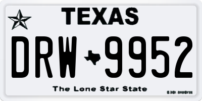 TX license plate DRW9952