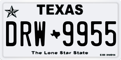 TX license plate DRW9955